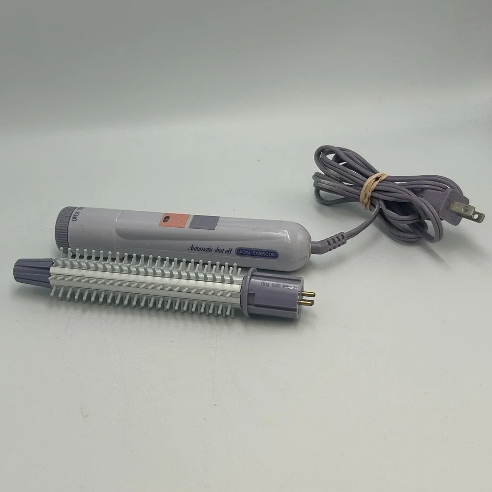 Vidal Sassoon 90s Purple Curling Brush VS-195 Vintage Tested Automatic Shut Off